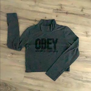 COPY - obey long sleeve crop